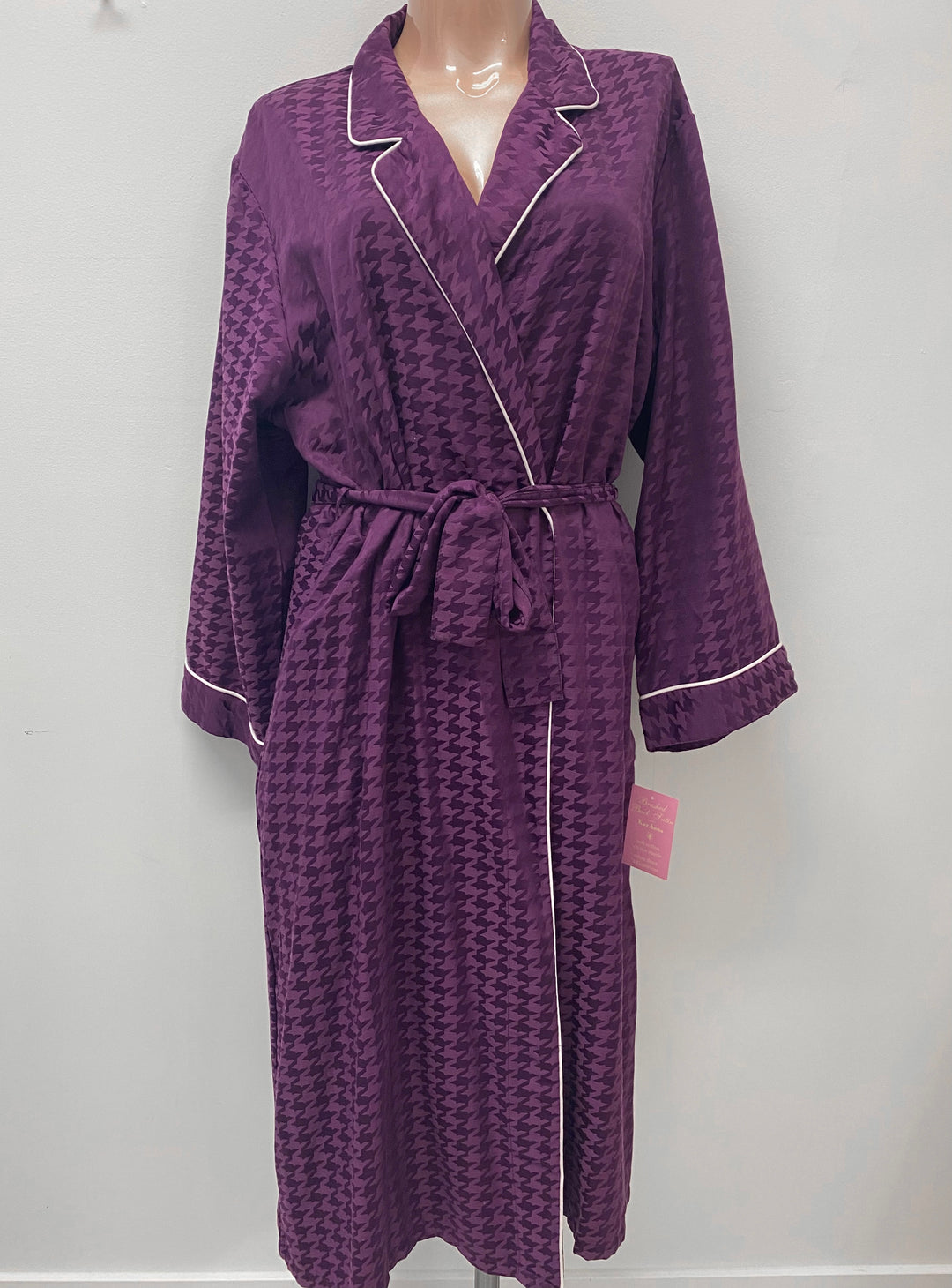 Houndstooth Wrap Robe - Size X-Large