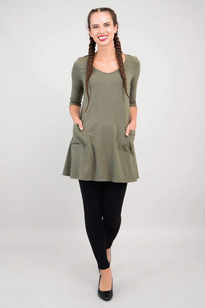 Veronica Yarn Dye Tunic  - Khaki
