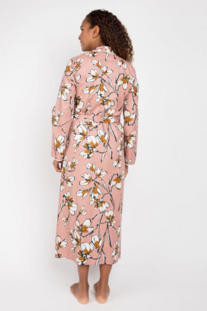 Audrey Floral Print Long Dressing Gown - Size 2 X