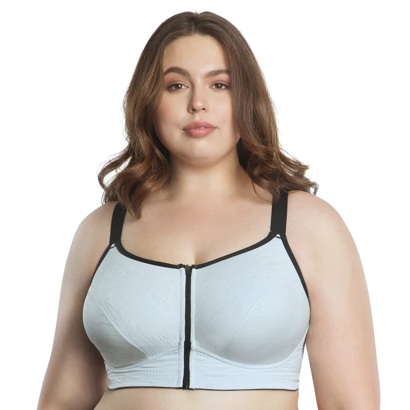 Wave Wire Free Zip Front Sports Bra