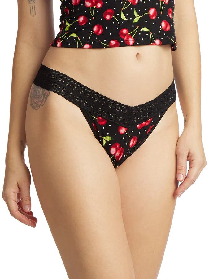 Hanky Panky Printed DreamEase Thong - Cherry Bomb