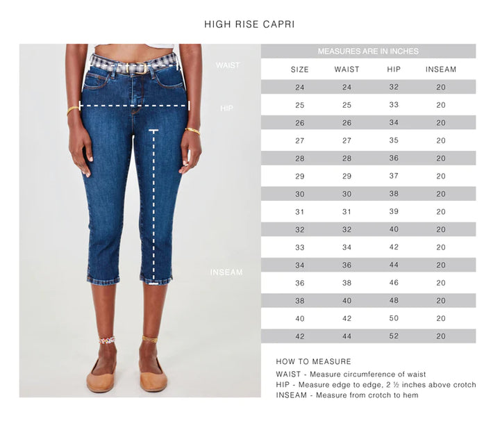 Lindsey High-Rise Culotte Capri - Cool Starry Night