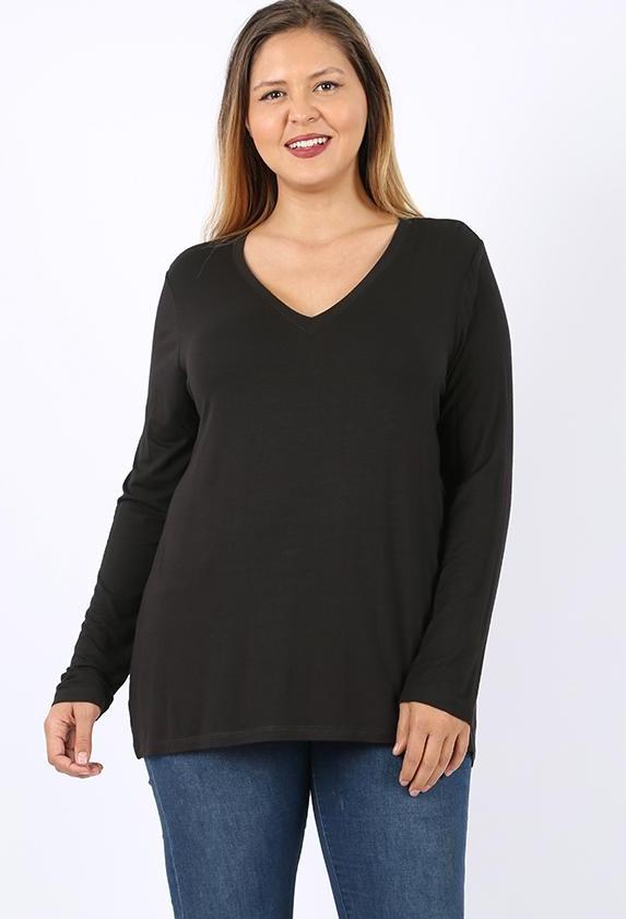 V-Neck Long Sleeve Tee
