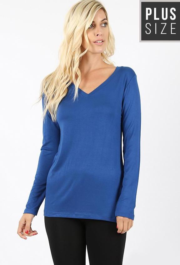 V-Neck Long Sleeve Tee