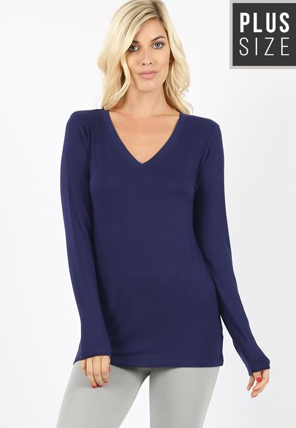 V-Neck Long Sleeve Tee
