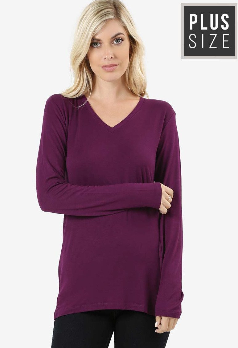 V-Neck Long Sleeve Tee