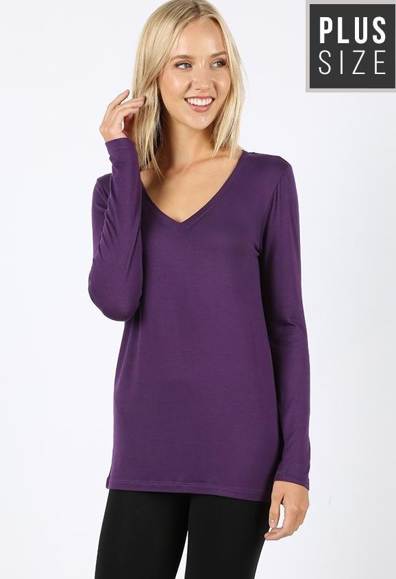 V-Neck Long Sleeve Tee