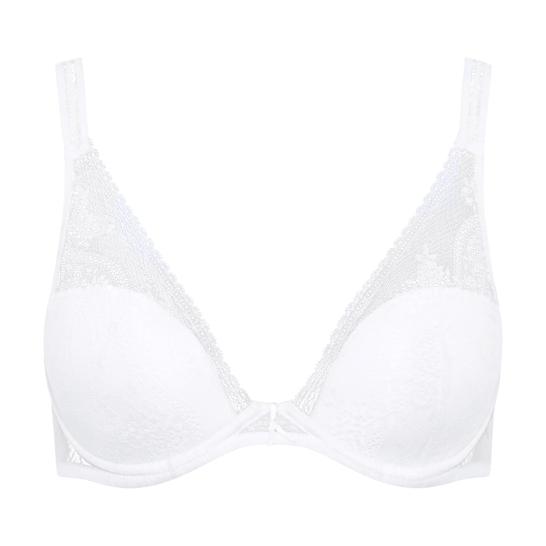 Maddie Plunge T-Shirt Bra - White