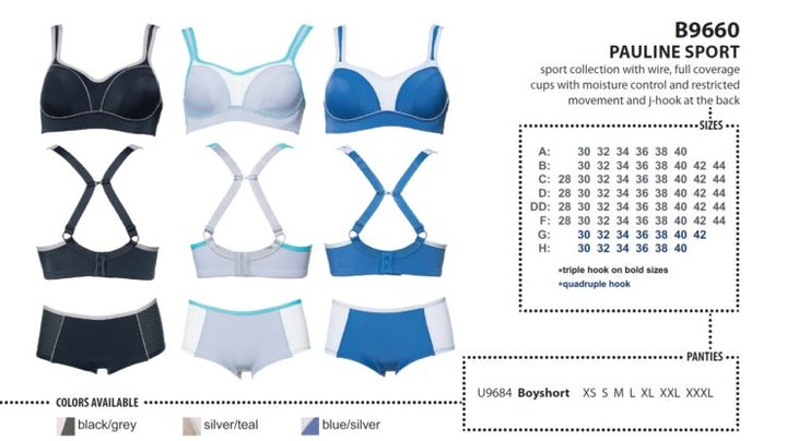 Pauline Sports Bra - Silver/Teal
