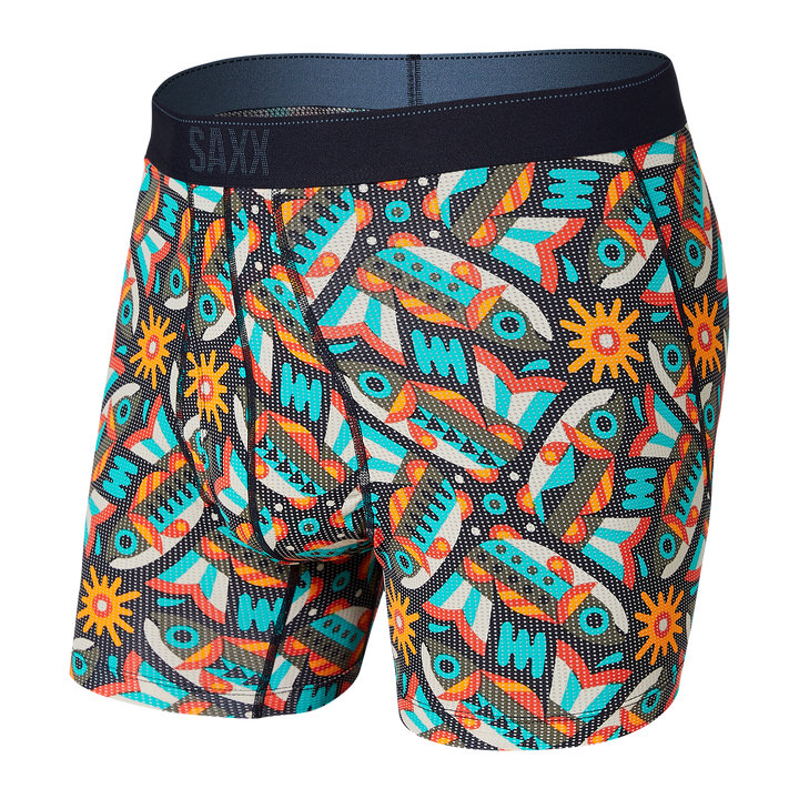 Saxx Quest Boxer Brief - Multi Fish are Fly - Size X-Large