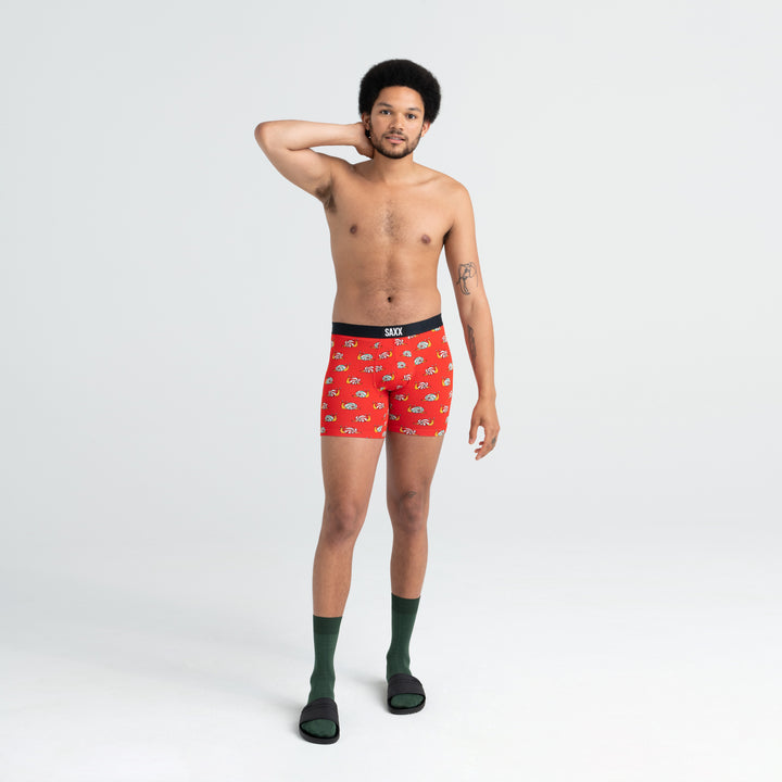Saxx Vibe Boxer - Red Slow Lane - Size Small