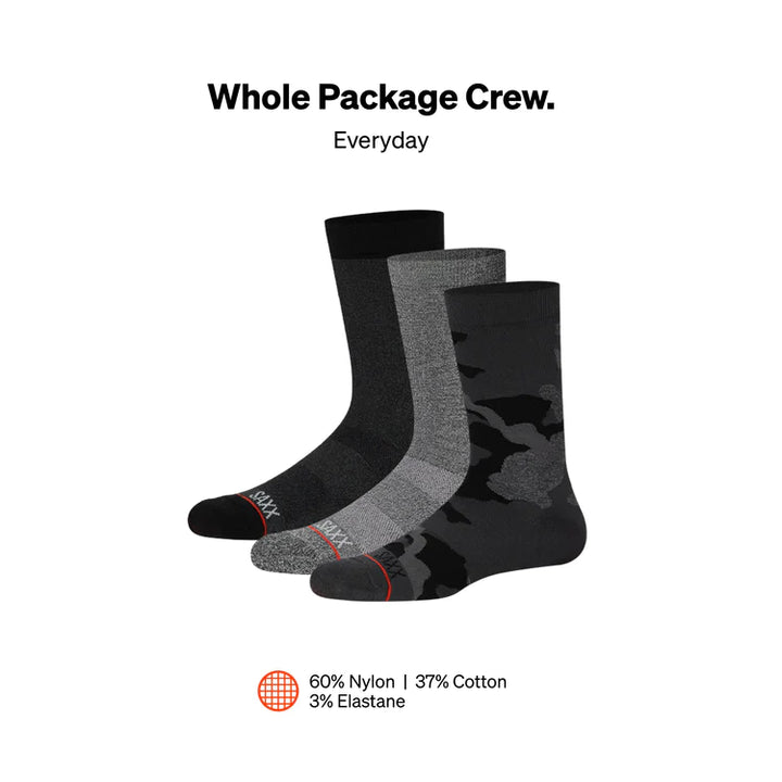 Saxx Whole Package Crew Socks - 3 Pack