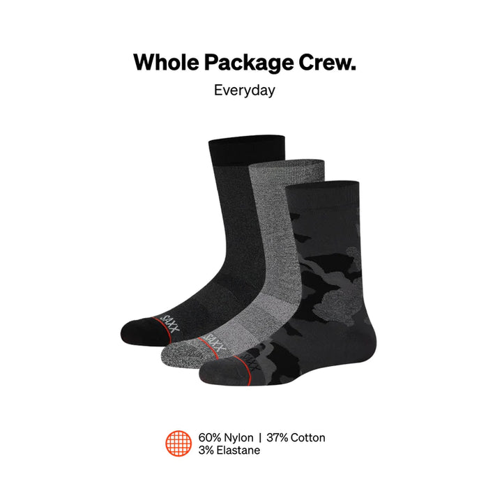 🇨🇦 Saxx Whole Package Crew Socks - 3 Pack