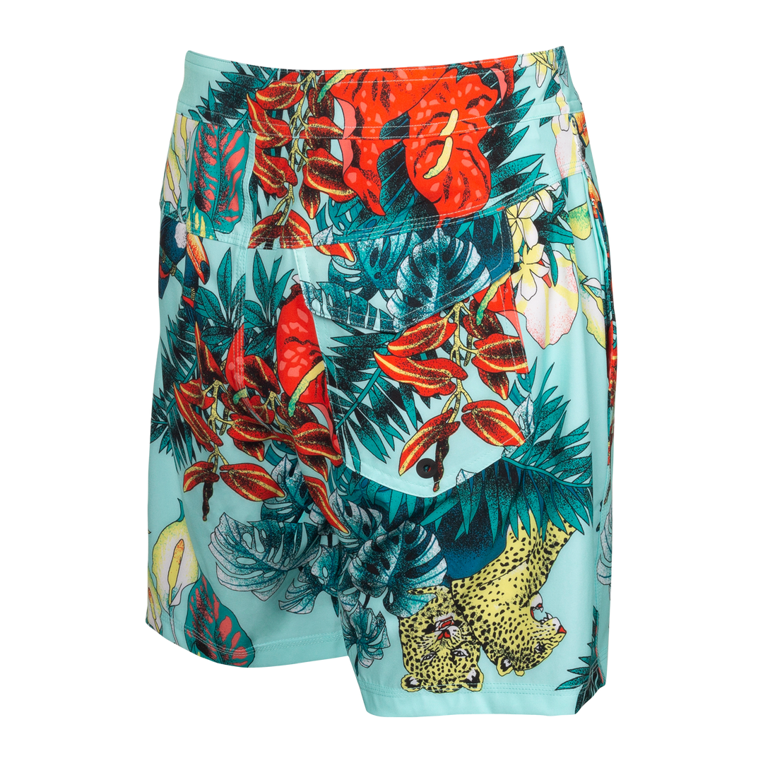 🇨🇦 Betawave Swim Shorts 17" - Blue Disco Jungle - Size 36