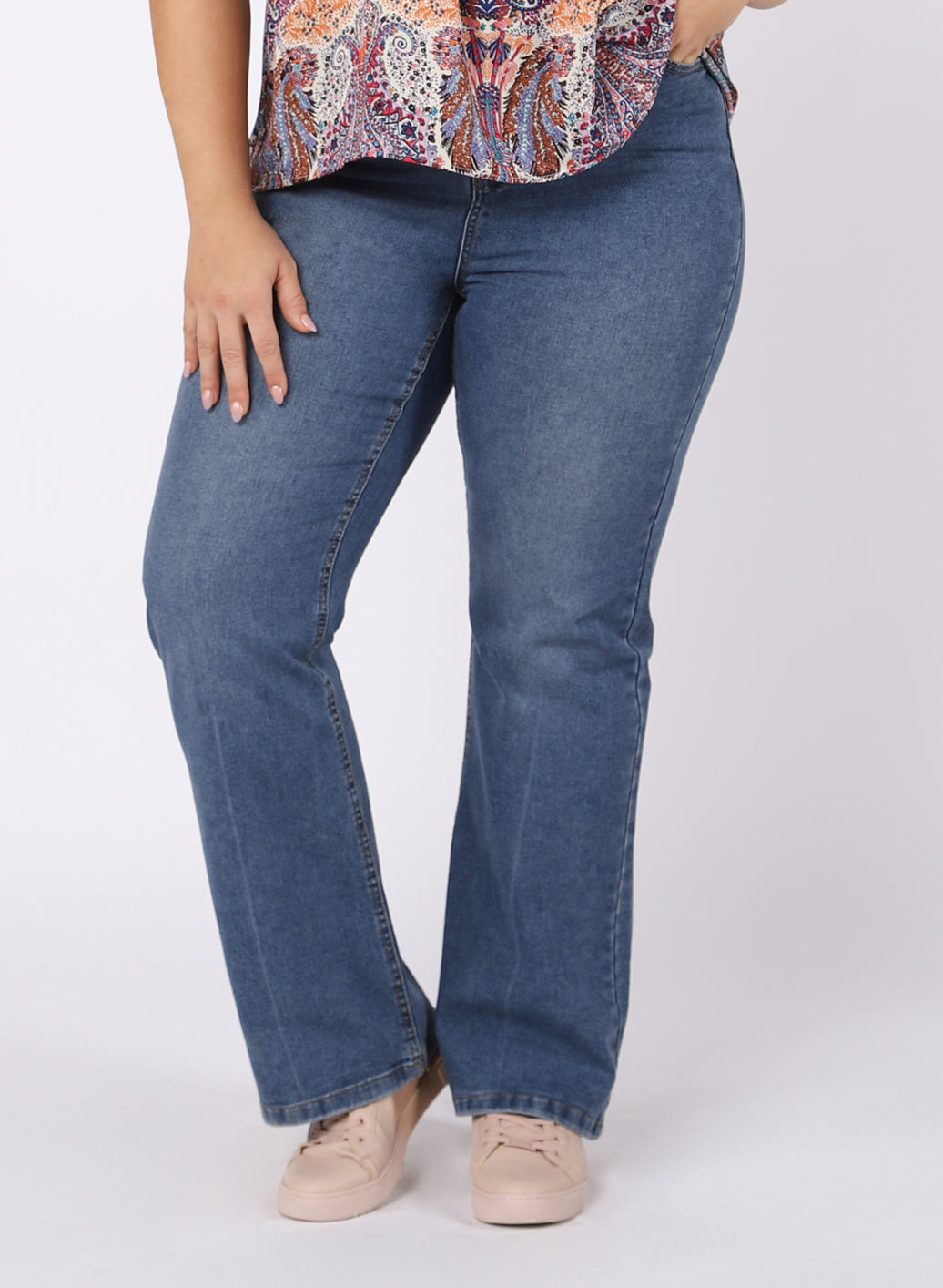 Dex High Rise Relaxed Boot Cut Jeans